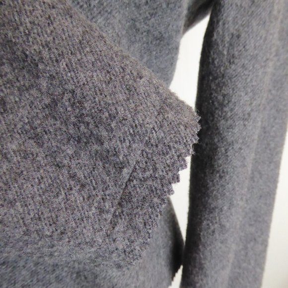 JULIA wool knit Jacket gray blazer herringbone pinked edge wool fitted 8 - Picture 5 of 12